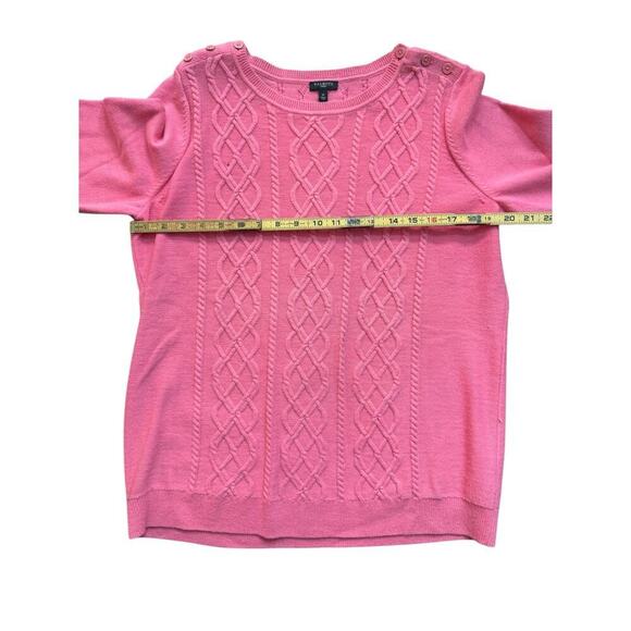 Talbots Pink Button Shoulder Wool Blend Knitted Long Sleeve Sweater Size1X - Picture 3 of 4